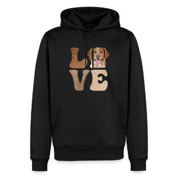 Brittany Spaniel Chien LOVE - Sweat à capuche Premium bio Homme - noir - Devant - Nico (187cm)