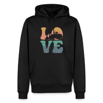 Opérateur d’équipement lourd bulldozer HEO Truck LO - Sweat à capuche Premium bio Homme - noir - Devant - Nico (187cm)