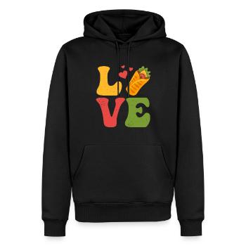 Burritos cuisine mexicaine LOVE - Sweat à capuche Premium bio Homme - noir - Devant - Nico (187cm)