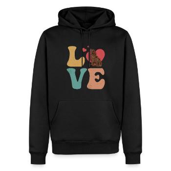 Chocolat Lab Chien Chocolat Labrador Retriever - Sweat à capuche Premium bio Homme - noir - Devant - Nico (187cm)