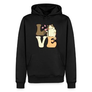 Chonk Katze Meme LIEBE fette Katzen - Männer Premium Bio Hoodie - Schwarz - Vorne - Nico (187cm)