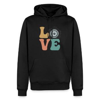 Ingénieur du son de l’église Technicien audio LOVE - Sweat à capuche Premium bio Homme - noir - Devant - Nico (187cm)