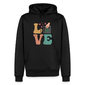 Dumpster Diving Garbage Diver Trash Picker LOVE - Men’s Premium Organic Hoodie - black - Front - Nico (187cm)