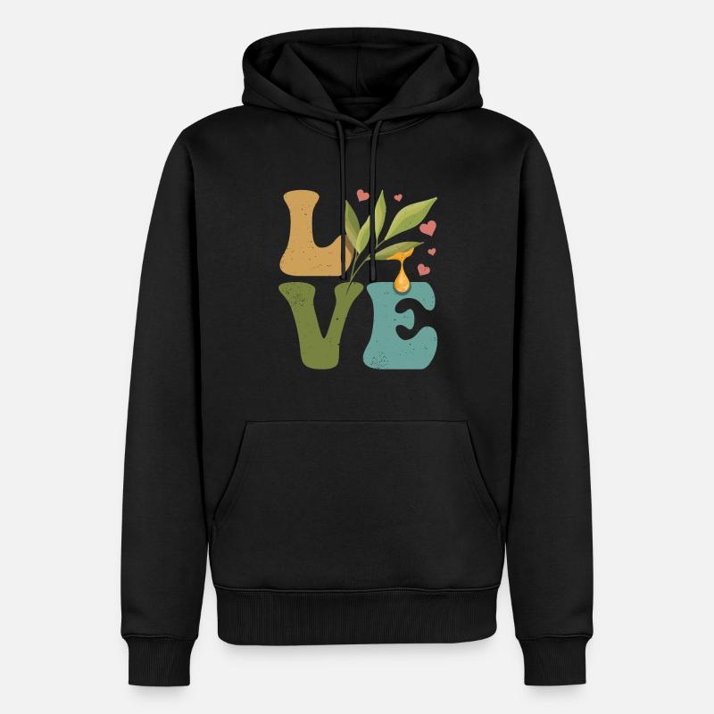 Ätherisches Öl LIEBE - Männer Premium Bio Hoodie - Schwarz