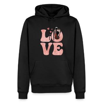 Kosmetikerin Hautpflege Maskenbildnerin MUA - Männer Premium Bio Hoodie - Schwarz - Vorne - Nico (187cm)