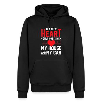 Recovery after open-heart surgery - Men’s Premium Organic Hoodie - black - Front - Nico (187cm)