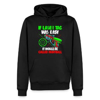 Spieler - Männer Premium Bio Hoodie - Schwarz - Vorne - Nico (187cm)