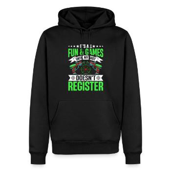 Laser Tag Spieler - Männer Premium Bio Hoodie - Schwarz - Vorne - Nico (187cm)