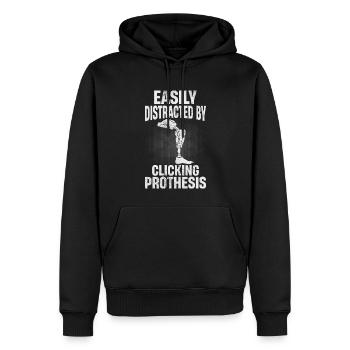 Beinprothese Amputierter - Männer Premium Bio Hoodie - Schwarz - Vorne - Nico (187cm)