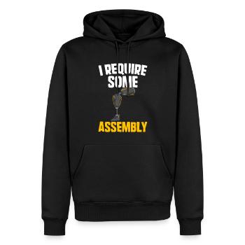 Funny prosthetic leg for amputees - Men’s Premium Organic Hoodie - black - Front - Nico (187cm)