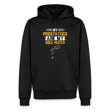 Beinprothese Amputierter - Männer Premium Bio Hoodie - Schwarz - Vorne - Nico (187cm)
