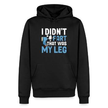 Funny prosthetic leg for amputees - Men’s Premium Organic Hoodie - black - Front - Nico (187cm)