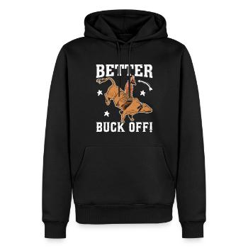 Lustiger Stierreiter Stierreitender Cowboy - Männer Premium Bio Hoodie - Schwarz - Vorne - Nico (187cm)
