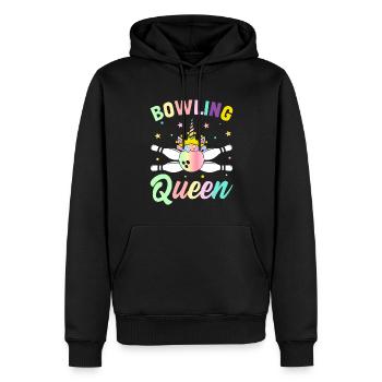 Chapeau melon - Sweat à capuche Premium bio Homme - noir - Devant - Nico (187cm)
