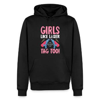 Spieler - Männer Premium Bio Hoodie - Schwarz - Vorne - Nico (187cm)