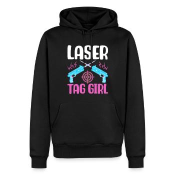 Spieler - Männer Premium Bio Hoodie - Schwarz - Vorne - Nico (187cm)
