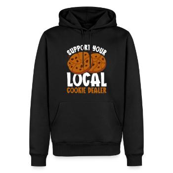 Recruteur de biscuits - Sweat à capuche Premium bio Homme - noir - Devant - Nico (187cm)