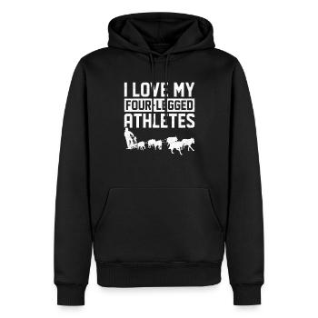 Mushing Hundeschlittenfahrt Musher - Männer Premium Bio Hoodie - Schwarz - Vorne - Nico (187cm)