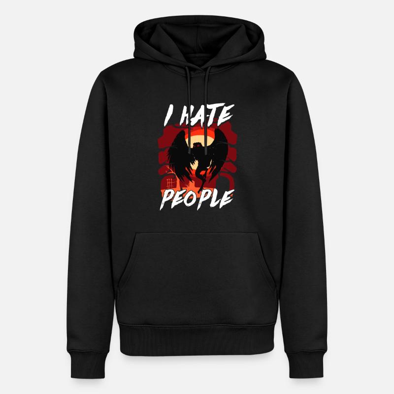 Cryptozoologie de Mothman Crypttide - Sweat à capuche Premium bio Homme - noir