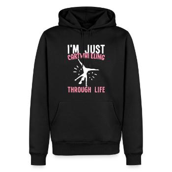 Gymnastique de la roue de charrette Cheerleading - Sweat à capuche Premium bio Homme - noir - Devant - Nico (187cm)