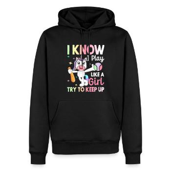 Basketteur Fille Joueur de basket-ball - Sweat à capuche Premium bio Homme - noir - Devant - Nico (187cm)