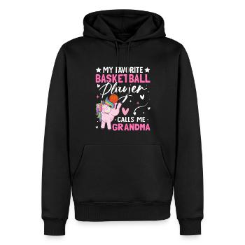 Basketball-Oma - Männer Premium Bio Hoodie - Schwarz - Vorne - Nico (187cm)