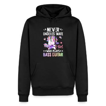 Bassiste Bassiste - Sweat à capuche Premium bio Homme - noir - Devant - Nico (187cm)