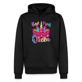 Bier-Pong-Mädchen-Trinkspiel - Männer Premium Bio Hoodie - Schwarz - Vorne - Nico (187cm)