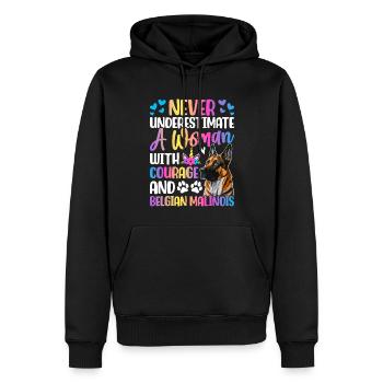 Chien - Sweat à capuche Premium bio Homme - noir - Devant - Nico (187cm)