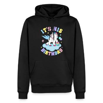 Fête d’anniversaire de fille - Sweat à capuche Premium bio Homme - noir - Devant - Nico (187cm)