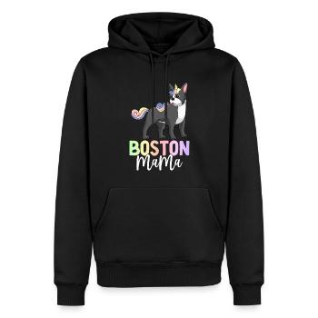 Boston Terrier Maman Chien - Sweat à capuche Premium bio Homme - noir - Devant - Nico (187cm)