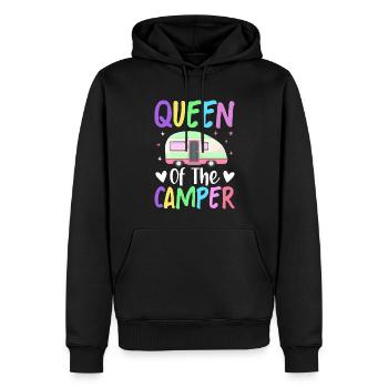 Femme Camper Camping-car Camping - Sweat à capuche Premium bio Homme - noir - Devant - Nico (187cm)