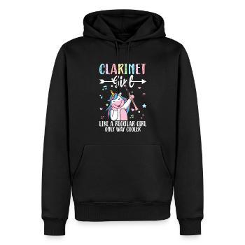 Clarinette - Sweat à capuche Premium bio Homme - noir - Devant - Nico (187cm)