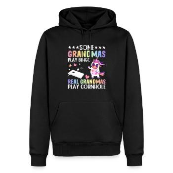 Trou de maïs pour les femmes - Sweat à capuche Premium bio Homme - noir - Devant - Nico (187cm)