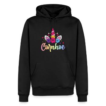 Cornhole-Spielerin Corn Hole - Männer Premium Bio Hoodie - Schwarz - Vorne - Nico (187cm)