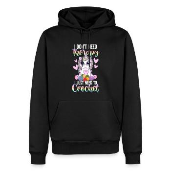Häkeln Häkler Stricken - Männer Premium Bio Hoodie - Schwarz - Vorne - Nico (187cm)