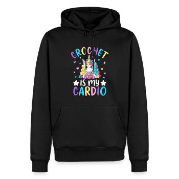 Crochet Crochet Tricot - Sweat à capuche Premium bio Homme - noir - Devant - Nico (187cm)