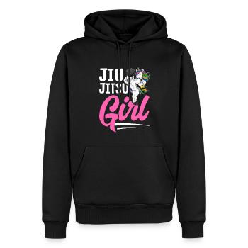 BJJ Mädchen Kampfsport - Männer Premium Bio Hoodie - Schwarz - Vorne - Nico (187cm)