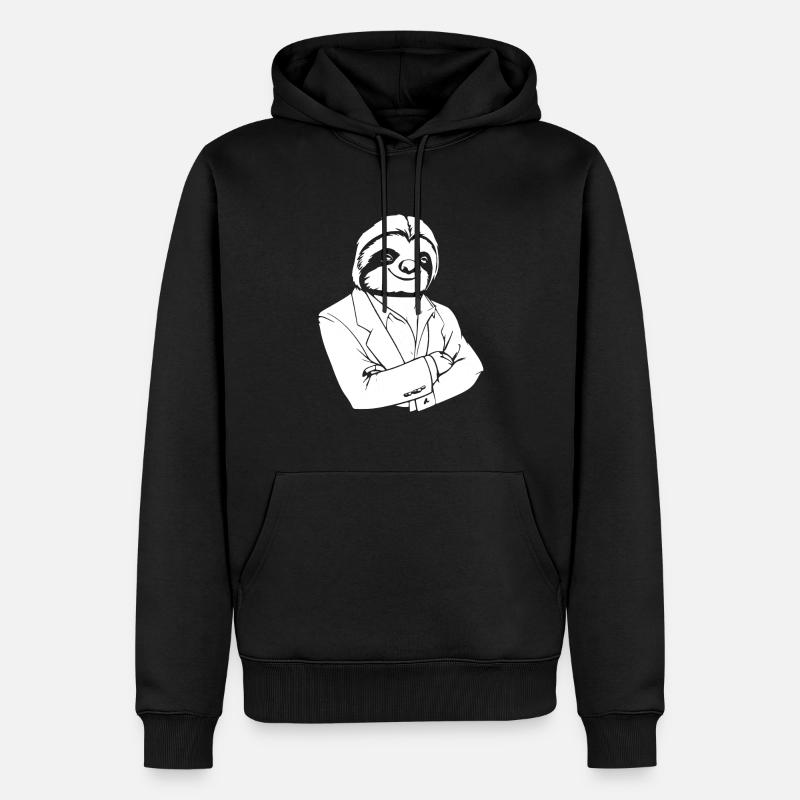 Faultier - Männer Premium Bio Hoodie - Schwarz