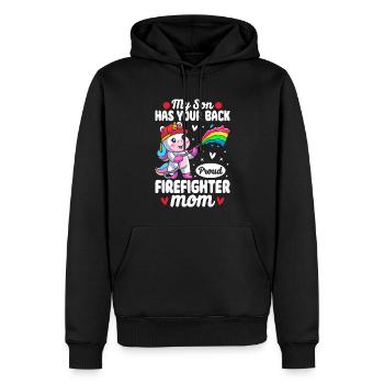 Feuerwehr-Mama - Männer Premium Bio Hoodie - Schwarz - Vorne - Nico (187cm)