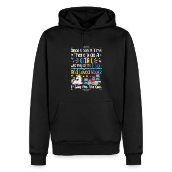 Flûte Girl Joueuse de flûte - Sweat à capuche Premium bio Homme - noir - Devant - Nico (187cm)