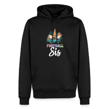 Joueuse de football fille de football - Sweat à capuche Premium bio Homme - noir - Devant - Nico (187cm)