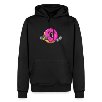 Gewichtheben Gewichtheber Krapfen - Männer Premium Bio Hoodie - Schwarz - Vorne - Nico (187cm)