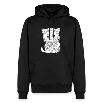Katze - Männer Premium Bio Hoodie - Schwarz - Vorne - Nico (187cm)