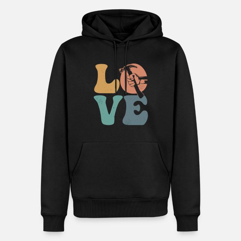 Charpentier, Menuisier, Menuisier, Menuiserie - Sweat à capuche Premium bio Homme - noir