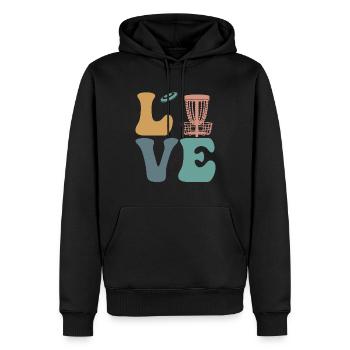 Disc Golf Disc Golfing Disc Golfer - Men’s Premium Organic Hoodie - black - Front - Nico (187cm)