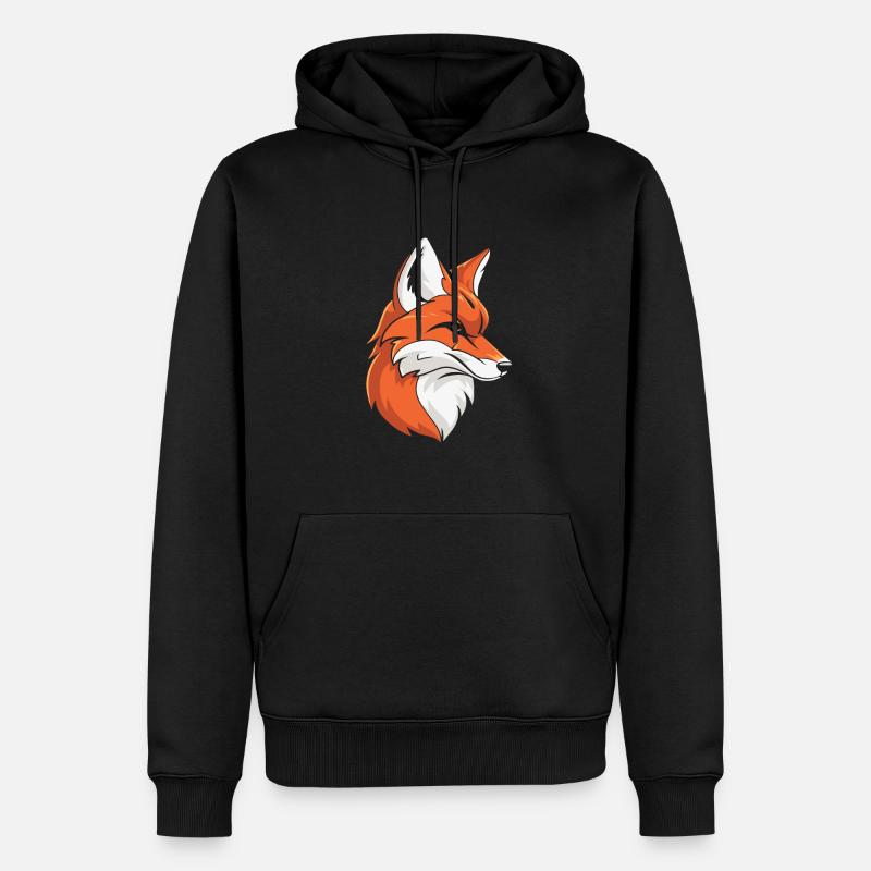 Fuchs Cool - Männer Premium Bio Hoodie - Schwarz