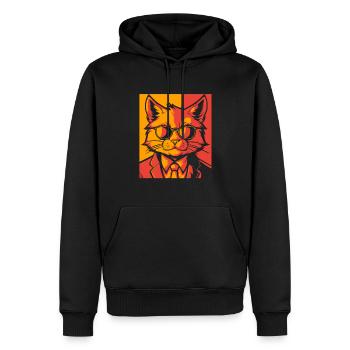 Katze - Männer Premium Bio Hoodie - Schwarz - Vorne - Nico (187cm)