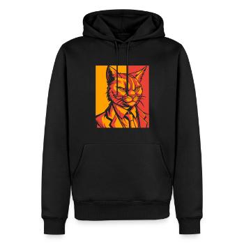 Katze - Männer Premium Bio Hoodie - Schwarz - Vorne - Nico (187cm)