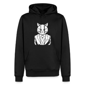 Cat Suit - Men’s Premium Organic Hoodie - black - Front - Nico (187cm)